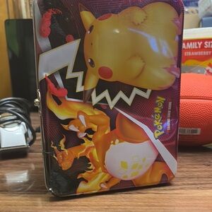 Pokemon Pikachu and Charizard Tin Box